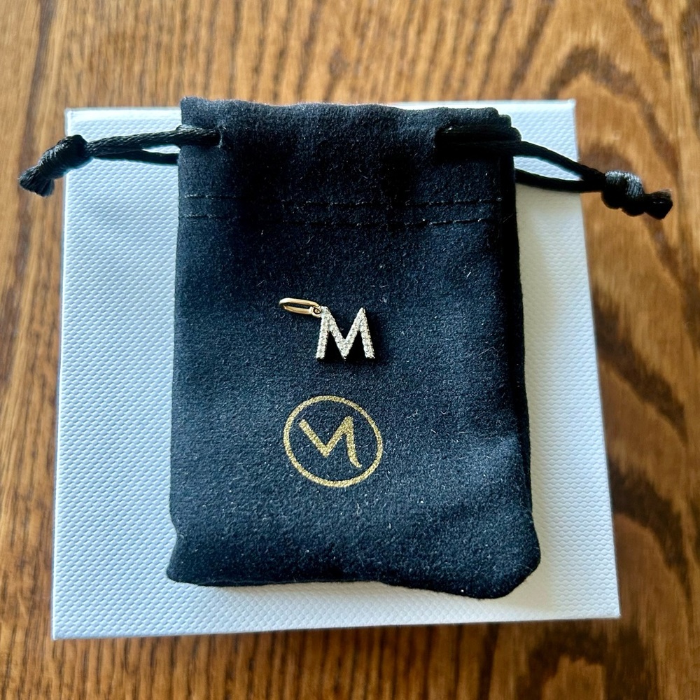 MEJURI Diamond Letter Charm - Letter M